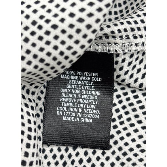 Mossimo Sleeveless Black White Dot Pattern Sheer Top Size L Womens High Low - Picture 8 of 9